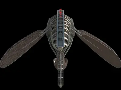 Allpamanta spaceship with two wings 3D model