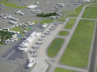 Chiang Mai International Airport - CNX Low-poly 3D model