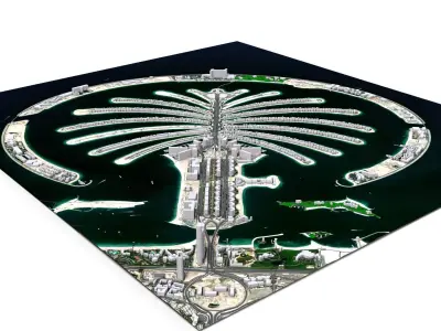 The Palm Jumeirah Island Dubai 3D model