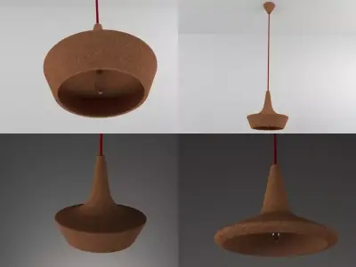 Coupoles pendant lamp made of cork 3D model