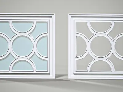 Highpoly Square Gothic Window Type1 3D model
