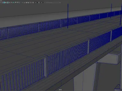 Bridge over river 3D model purchase