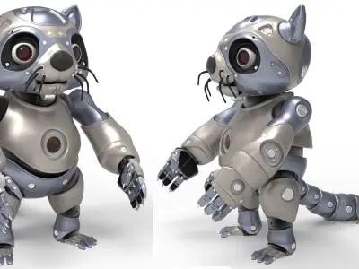 robot racoon 3D model