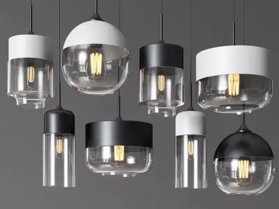 Gzmj modern metal glass lamps 3D model