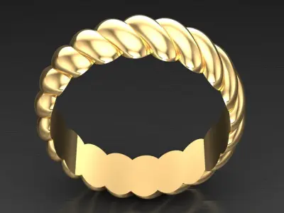 Light Gold Diamond Men Ring 2MR097 3D model