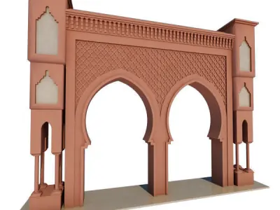 Traditional Moroccan Doors Marrakech 3D Model Pack