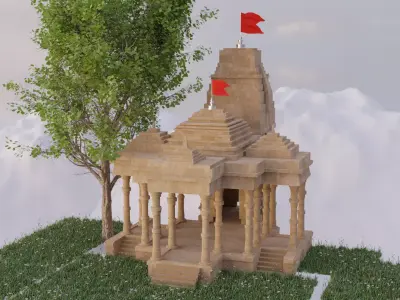 indian temple mandir 3d model 3D model