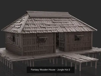 Fantasy Wooden Houses Collection - Jungle Hut 6 Model 3D Model Pack