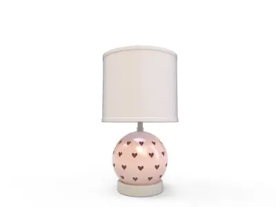 Blush Ceramic Heart Cut Out Way Table Lamp 3D model