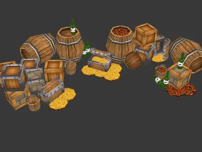Cartoon Props Pack 3D model
