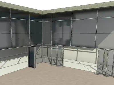 Fully Parametric Curtain Wall BiFold Doors Panels 3D model