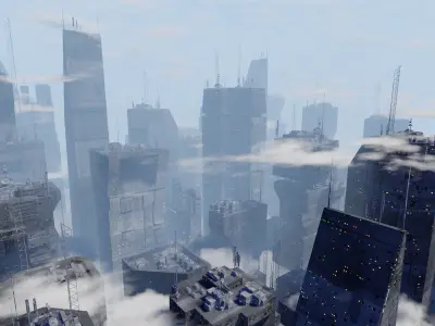 Alien Planet Sci-Fi Fantasy City 3D model