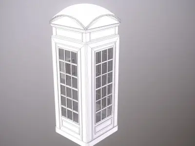 Red Phone Booth Low-poly 3D model