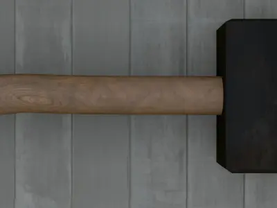 Low Poly Tools hammer Low-poly 3D model