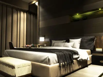 interior bedroom 3d 3D model