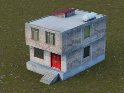 Rural Chinese Residential House Low-poly 3D model