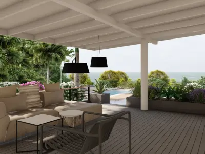 3D Exterior Scene 3D model design garden and landscape 3D model