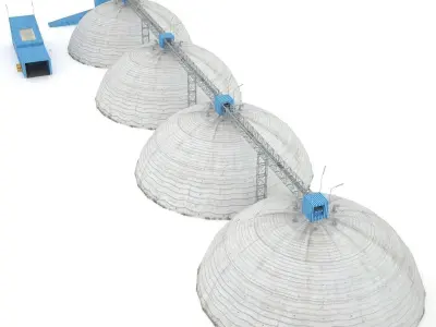 Grain silos - 02 3D model