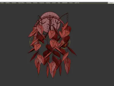 Leaf Crystal Wall Sconce Low-poly 3D model