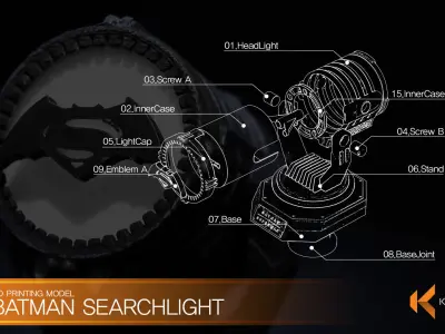Batman Searchlight Set 3D print model