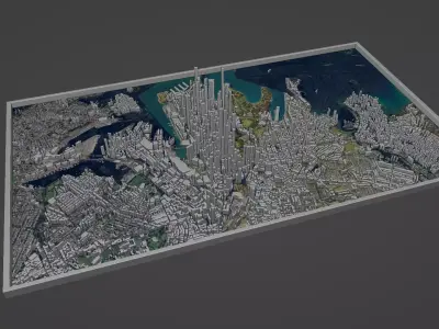 Sydney City Low-poly 3D model