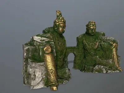 buddha rocks  Low-poly 3D model