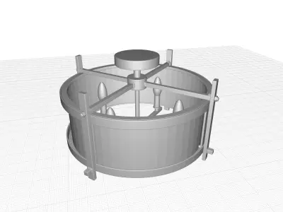Maren Light Lantern Drum Semi Flush Mount 3D model