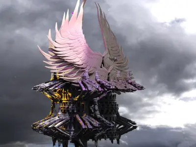 Victorian Winged angel tower  3D model