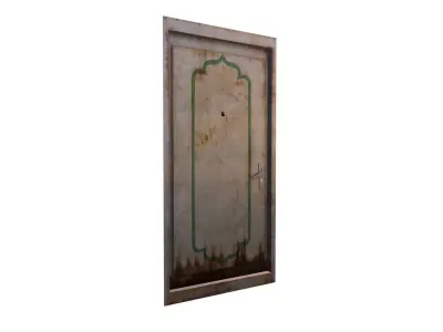 Metal Oriental Eastern Door Low-poly 3D model