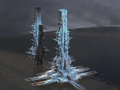 Winter Space port 3D model