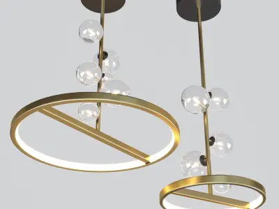 Nordic American light pendent Low-poly 3D model