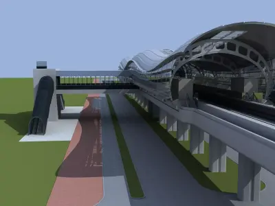 Light Rail station 3D model buy