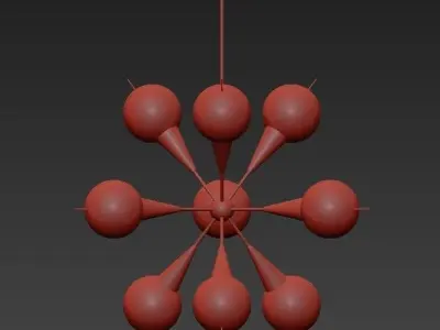 Twelve Globe Limited Edition Chandelier by Fedele Papagni 3D model