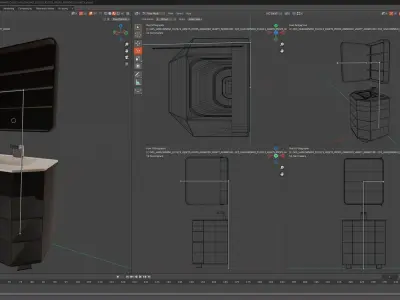 CYBERPUNK COLLECTION BATHROOM VANITY MIRROR COUNTER 3D model