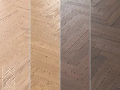 Boen Oak Parquet Flooring - Herringbone-Chevron- Linear-Set of 5 Texture