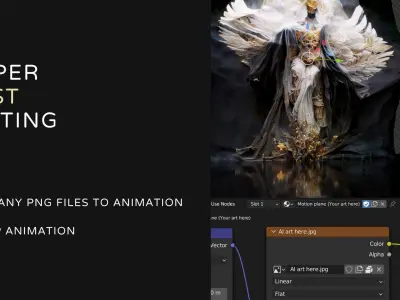 Template for creating 3D animation from AI art 3D model