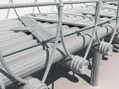 Old Wooden Bridge 03 3D model