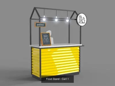 Food Stands - Carts 3D Model Pack