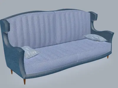 Nordic Wingback Sofa 3D model