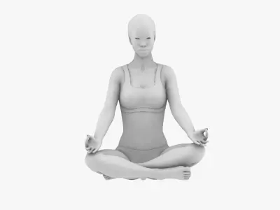 Woman meditating 3D print model