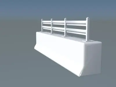 Realistic Concrete Guardrail 3D print model