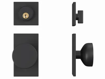 Tumalo Black Bronze Single Square Deadbolt 3D model