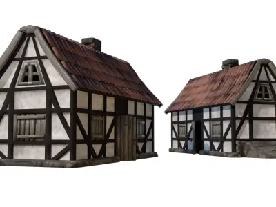Medieval and Tudor Home Low-poly 3D model