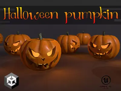 Halloween Pumpkin Game Ready Low-poly 3D model