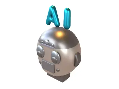 AI Robot Icon v1 004 Low-poly 3D model
