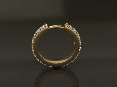 Earring Double Sided Diamond Hoop Mid Size 11mm Inside Diameter 3D print model