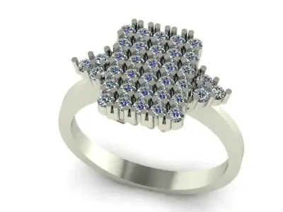 Engagement ring 3D print model 49