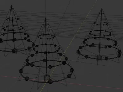 3D triangle Christmas trees 3D model
