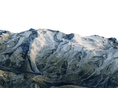Mount Mont Blanc Terrain 3D model 3D model