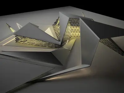 space frame  exterior archetecture 3D model